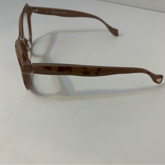 Brendel Handmade Acetate Pink Blush Taupe Tortoise Frames with Gold Accents - Picture 7 of 13